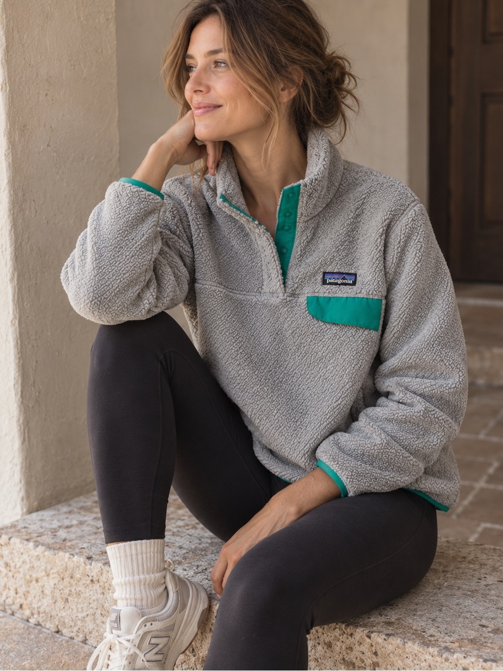Patagonia Size Small Women's Re-Tool Snap-T® Pullover Grey + Green